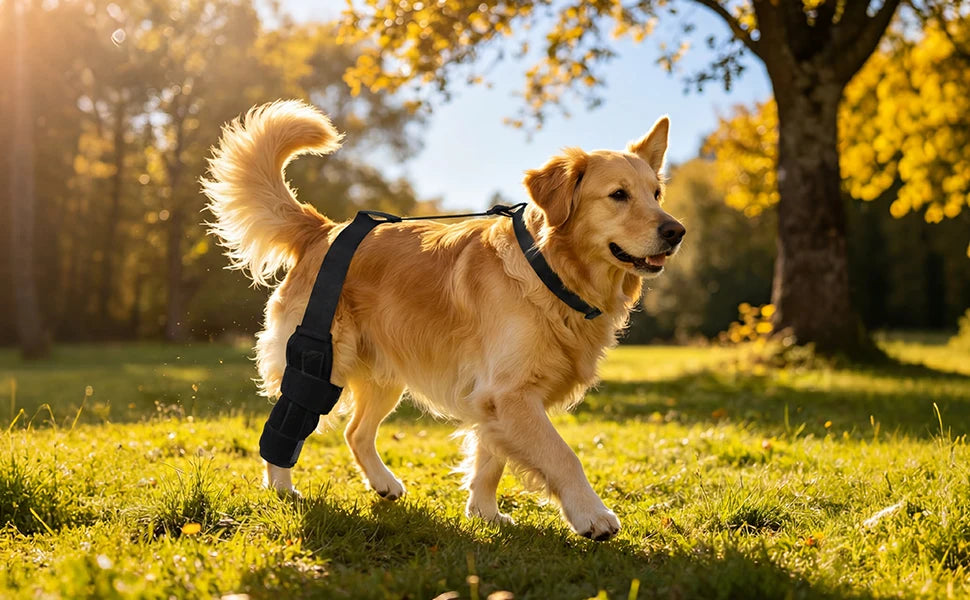 Firme e Flexível - cão confortável com a joelheira