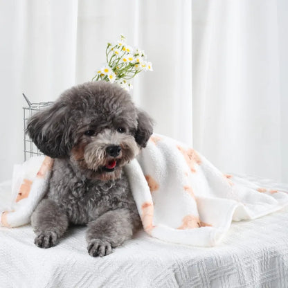 Cobertor Macio e Quentinho para Cão Idoso — Flanela Extra Suave com Estampado de Patas