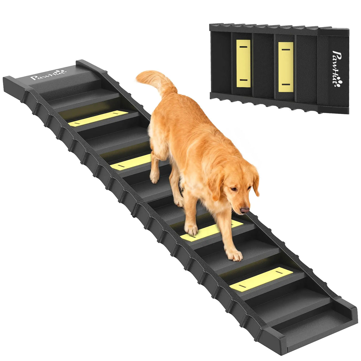 Degraus Seguros - cão a subir a escada dobrável