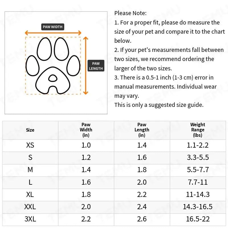 Botas Impermeáveis para Cão — Kit 4 Unidades, Proteção e Conforto para Patas Sensíveis